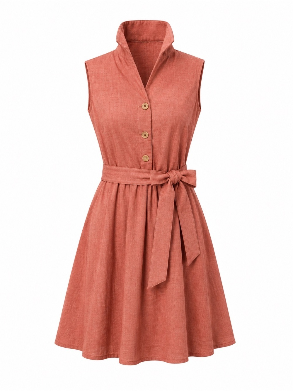 Sharagano Women's RedSleeveless Belted Knee Length Midi Dress Size Medium
